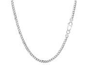 Sterling Silver Rhodium Plated Curb Chain Necklace 3.0mm 20