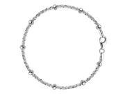 Sparkle Saturn Style Chain Anklet In Sterling Silver 9