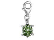 Sterling Silver Crystal Clip On Turtle Charm