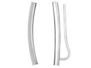 14K White Gold Shinny Round Tube Curved Climber Earrings
