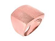 Sterling Silver With Rose Tone Graduated Square Type Stardust Finish Ring