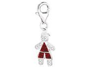 Sterling Silver And Crystal July Birthstone Clip On Boy Charm