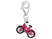 Sterling Silver And Enamel Clip On Bicycle Charm