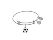 Soccer Ball Enamel Charm Expandable Tween Bangle Bracelet