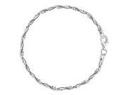Braided Bead And Snake Style Chain Anklet In Sterling Silver 10