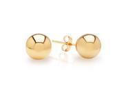 JewelryAffairs 7AZKK 14K Yellow Gold Ball Stud Earrings 6mm