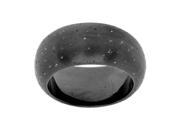 Sterling Silver With Ruthenium Plating Half Round Design Stardust Finish Ring