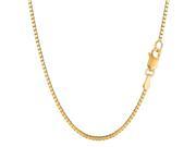 14k Yellow Gold Classic Mirror Box Chain Necklace 1.4mm 18