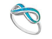 Sterling Silver Infinity Design And Created Opal Ring