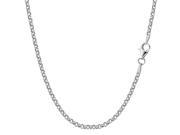 Sterling Silver Rhodium Plated Rolo Chain Necklace 2.4mm 16