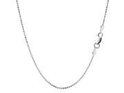 Sterling Silver Rhodium Plated Bead Chain Necklace 1 2mm 24