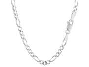 14k White Gold Classic Figaro Chain Necklace 3.9mm 20