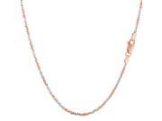 14k 2 Tone Rose & White Gold Sparkle Chain Necklace, 1.5mm, 20 14k 2 Tone Rose & White Gold Sparkle Chain Necklace, 1.5mm, 20