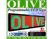 Olive LED Signs 3 Color p15 12 x 50 RGY programmable Scrolling Message board Industrial Grade Business Tools
