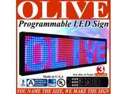 Olive LED Signs 3 Color p15 12 x 60 RBP programmable Scrolling Message board Industrial Grade Business Tools