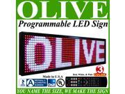 Olive LED Signs 3 Color p15 12 x 60 RWP programmable Scrolling Message board Industrial Grade Business Tools