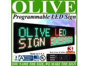 Olive LED Signs 3 Color p15 22 x 69 RGY programmable Scrolling Message board Industrial Grade Business Tools