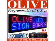 Olive LED Signs 3 Color p15 22 x 79 RBP programmable Scrolling Message board Industrial Grade Business Tools