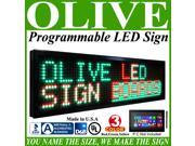Olive LED Signs 3 Color p20 53 x 78 RGY programmable Scrolling Message board Industrial Grade Business Tools
