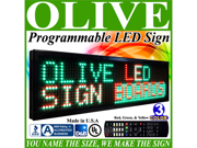 Olive LED Signs 3 Color p20 28 x 90 RGY programmable Scrolling Message board Industrial Grade Business Tools