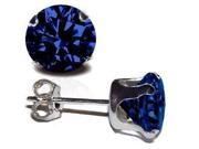 2.00ctw Lab Created Sapphire Earrings Set In Solid Silver