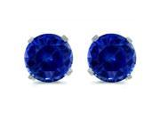 2.00 Ct. TW. Round Created Sapphire in Sterling Silver Stud Earrings