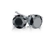 2.00 cttw Genuine Black Diamond 14Kt Solid White Gold Stud Earrings 2.00 cttw Genuine Black Diamond 14Kt Solid White Gold Stud Earrings