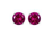 SightHolderDiamonds 2.50CTW Created Ruby Solid Sterling Silver Earrings