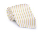 Paolo Davide Men s Woven Gold Grey Striped Tie