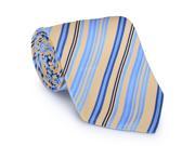 Paolo Davide Men s Woven Blue Beige Striped Tie
