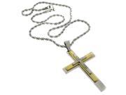 Stainless Chain 18KT Gold plated Cross Pendant