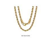 Unisex Rope 18KT Yellow Gold Plated Rope Chain
