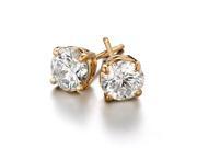Sight Holder Diamonds 2.00 CTW Created Diamond Studs Earring Set In 14K Yellow Gold