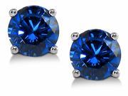 Sight Holder Diamonds 2.00ctw Lab Created Sapphire Stud Earrings Set In Solid 14kt Gold
