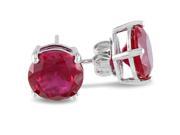 2.00ctw Lab Created Ruby Stud Earrings Set In Solid 14kt Gold