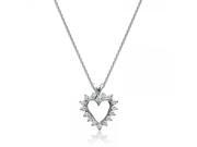 SightHolderDiamonds 14k White Gold Diamond Heart Pendant Necklace 1 4ct tw