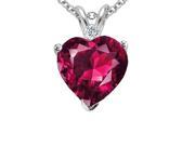 SightHolderDiamonds 4.00ctw Diamond Lab Created Ruby Heart Pendant Set In Solid Sterling Silver