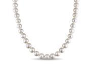 VOSS AGIN White 7.5 8mm Cultured Freshwater Pearl Necklace 18 inch In Sterling Silver