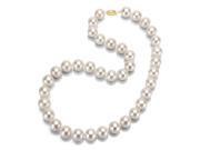 14k Gold White Freshwater Pearl 18 inch Necklace 7.5 8 mm