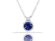 4.00ctw Diamond Lab Created Sapphire Pendant In Sterling Silver