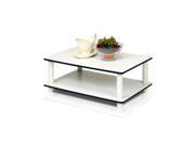 Furinno 11172 JUST 2 Tier No Tools Coffee Table White w White Tube
