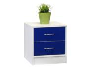 Furinno NT 11161WH BL Click n Easy No Tool 2 Drawer Chest White Blue