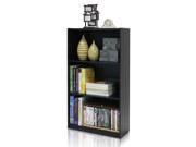 Furinno Espresso 99736EX Basic 3 Tier Bookcase Storage Shelves