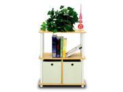 Furinno 99152BE WH IV Turn n Tube Go Green 3 Tier Multipurpose Storage Rack Shelving Unit w Bins Beech White