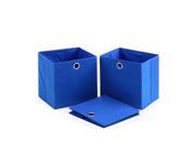 Furinno Laci NW13116 Storage Bins with Round Ring Handle Set of 3 Blue