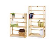 Furinno PiNE Solid Wood 4 Tier 3 Tier Bookshelves Set Natural Wood FNCL PiNE