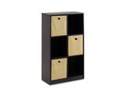Furinno 13087EX LB Econ Storage Organizer Bookcase with Bins Espresso Light Brown