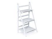 Furinno FNCP 33037 Yaotai 3 Tier Solid Pine Wood Outdoor Plant Shelves White