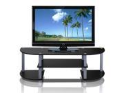 Furinno® 11058BK GY Turn S Tube Wide TV Entertainment Center Black Grey