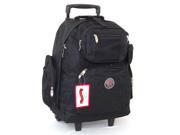 18 Wheeled Backpack Roomy Rolling Book Bag W Handle Carry on Luggage Back Pack
